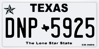 TX license plate DNP5925