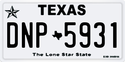 TX license plate DNP5931