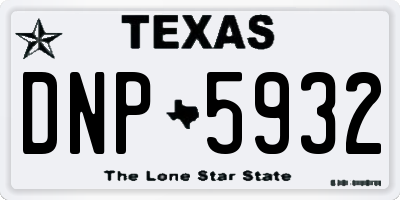 TX license plate DNP5932