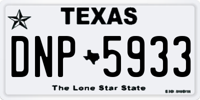 TX license plate DNP5933