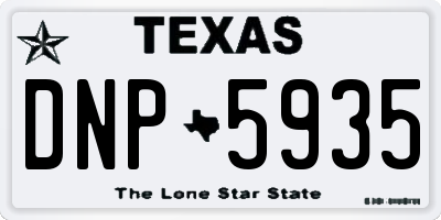 TX license plate DNP5935