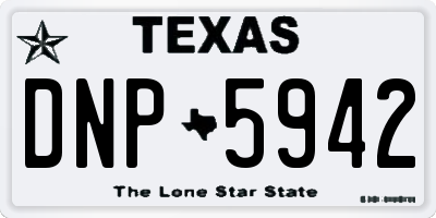 TX license plate DNP5942