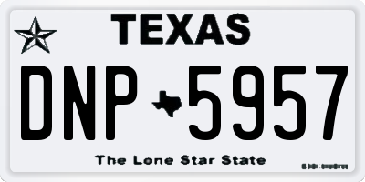 TX license plate DNP5957