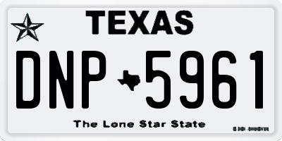 TX license plate DNP5961