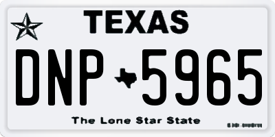TX license plate DNP5965