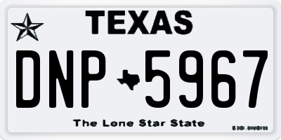 TX license plate DNP5967