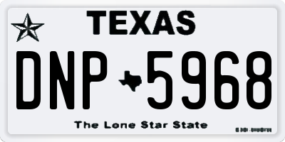 TX license plate DNP5968