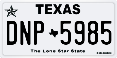 TX license plate DNP5985