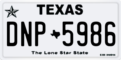 TX license plate DNP5986