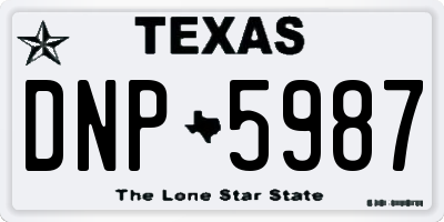 TX license plate DNP5987