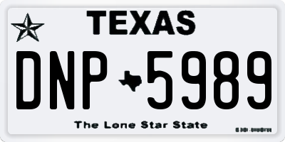 TX license plate DNP5989
