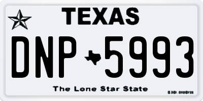 TX license plate DNP5993