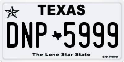 TX license plate DNP5999