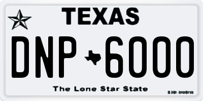 TX license plate DNP6000