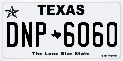TX license plate DNP6060