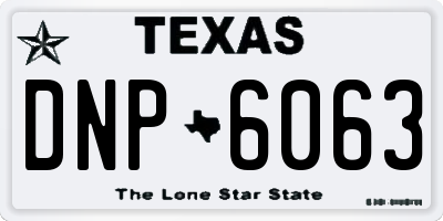 TX license plate DNP6063