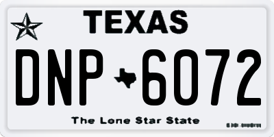 TX license plate DNP6072