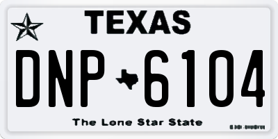 TX license plate DNP6104