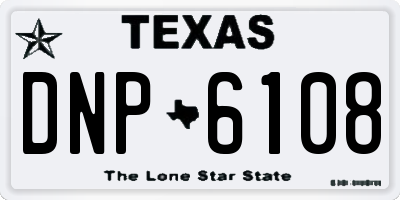 TX license plate DNP6108