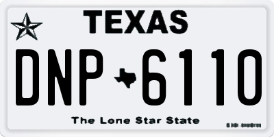 TX license plate DNP6110