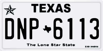 TX license plate DNP6113