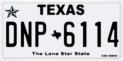 TX license plate DNP6114