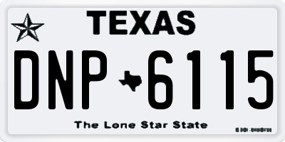 TX license plate DNP6115