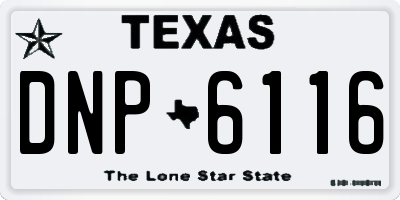 TX license plate DNP6116