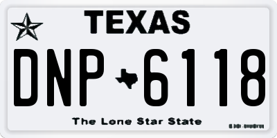 TX license plate DNP6118