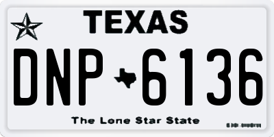TX license plate DNP6136