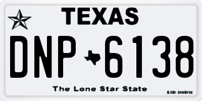 TX license plate DNP6138