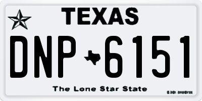 TX license plate DNP6151