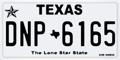 TX license plate DNP6165