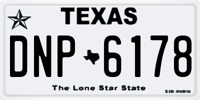 TX license plate DNP6178