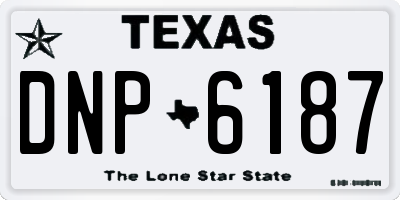 TX license plate DNP6187