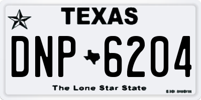 TX license plate DNP6204