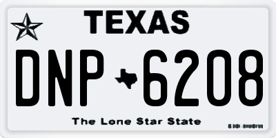 TX license plate DNP6208