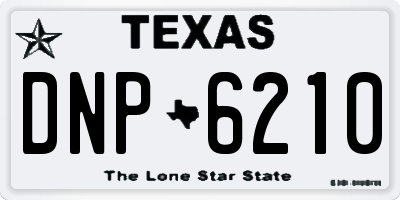 TX license plate DNP6210