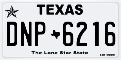 TX license plate DNP6216