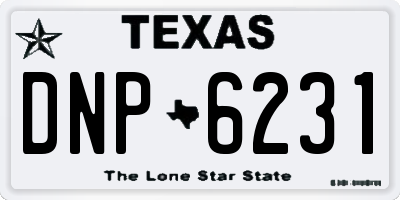 TX license plate DNP6231