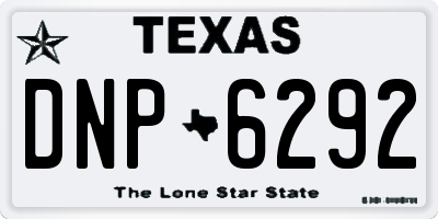 TX license plate DNP6292
