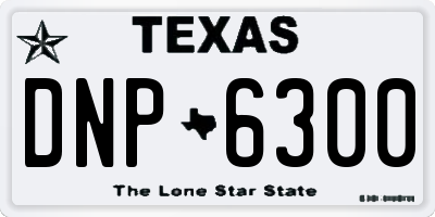 TX license plate DNP6300