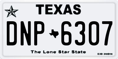 TX license plate DNP6307