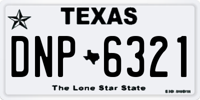 TX license plate DNP6321