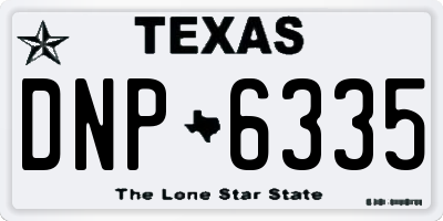 TX license plate DNP6335