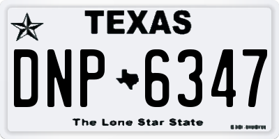 TX license plate DNP6347