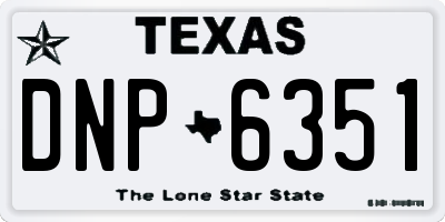 TX license plate DNP6351