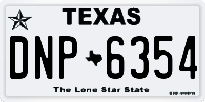 TX license plate DNP6354