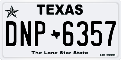 TX license plate DNP6357