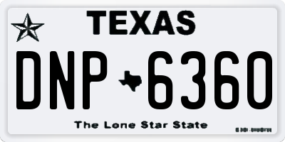 TX license plate DNP6360